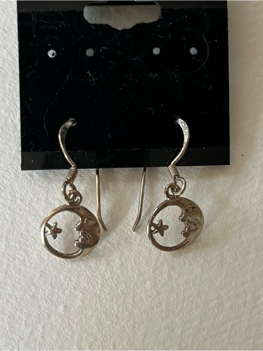925 Sterling Silver Moon and Star Earrings Whimsigoth Celestial Stamped